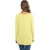 imageIWOLLENCE Womens Waffle Knit Tunic Blouse Tie Knot Henley Tops Loose Fitting Bat Wing Plain ShirtsButter Yellow