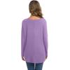 imageIWOLLENCE Womens Waffle Knit Tunic Blouse Tie Knot Henley Tops Loose Fitting Bat Wing Plain ShirtsLilac Purple