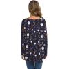 imageIWOLLENCE Womens Waffle Knit Tunic Blouse Tie Knot Henley Tops Loose Fitting Bat Wing Plain ShirtsZ02black Ghost Moon