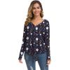 imageIWOLLENCE Womens Waffle Knit Tunic Blouse Tie Knot Henley Tops Loose Fitting Bat Wing Plain ShirtsZ02black Ghost Moon