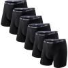 imageIWOLLENCE Mens Boxer Briefs Breathable Soft MoistureWicking Cotton Underwear with Comfort Flex Waistband MultipackBlack 6pack