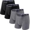 imageIWOLLENCE Mens Boxer Briefs Breathable Soft MoistureWicking Cotton Underwear with Comfort Flex Waistband MultipackBlack Gray 4pack