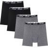 imageIWOLLENCE Mens Boxer Briefs Breathable Soft MoistureWicking Cotton Underwear with Comfort Flex Waistband MultipackBlack Gray 4pack
