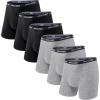imageIWOLLENCE Mens Boxer Briefs Breathable Soft MoistureWicking Cotton Underwear with Comfort Flex Waistband MultipackBlack Gray 6pack