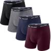 imageIWOLLENCE Mens Boxer Briefs Breathable Soft MoistureWicking Cotton Underwear with Comfort Flex Waistband MultipackMulticolor 4pack C1