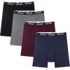 imageIWOLLENCE Mens Boxer Briefs Breathable Soft MoistureWicking Cotton Underwear with Comfort Flex Waistband MultipackMulticolor 4pack C1