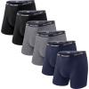 imageIWOLLENCE Mens Boxer Briefs Breathable Soft MoistureWicking Cotton Underwear with Comfort Flex Waistband MultipackMulticolor 6pack B1