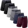 imageIWOLLENCE Mens Boxer Briefs Breathable Soft MoistureWicking Cotton Underwear with Comfort Flex Waistband MultipackMulticolor 6pack B2