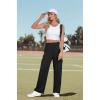 imageIWOLLENCE Womens Cargo Sweatpants Baggy Wide Straight Leg Sweats Pants with PocketsE02 Black
