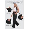 imageIWOLLENCE Womens Cargo Sweatpants Baggy Wide Straight Leg Sweats Pants with PocketsE02 Black
