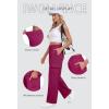 imageIWOLLENCE Womens Cargo Sweatpants Baggy Wide Straight Leg Sweats Pants with PocketsE02 Dragon Fruit Red