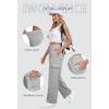 imageIWOLLENCE Womens Cargo Sweatpants Baggy Wide Straight Leg Sweats Pants with PocketsE02 Gray