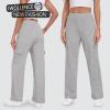 imageIWOLLENCE Womens Cargo Sweatpants Baggy Wide Straight Leg Sweats Pants with PocketsE02 Gray