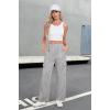 imageIWOLLENCE Womens Cargo Sweatpants Baggy Wide Straight Leg Sweats Pants with PocketsE02 Gray