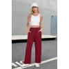 imageIWOLLENCE Womens Cargo Sweatpants Baggy Wide Straight Leg Sweats Pants with PocketsE02 Wine Red