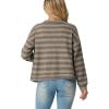imageIWOLLENCE Womens Lightweight Cropped Cardigan V Neck Long Sleeve Waffle Knitted Button Up Sweater Tops TrendyAgrey Khaki