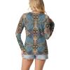 imageIWOLLENCE Womens Long Sleeve Aztec Western T Shirts Vintage Geometry Graphic Henley Tops Casual Button Down BlouseFpblue Paisley