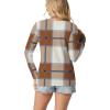 imageIWOLLENCE Womens Long Sleeve Aztec Western T Shirts Vintage Geometry Graphic Henley Tops Casual Button Down BlousePlbrown White Plaid