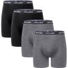imageIWOLLENCE Mens Boxer Briefs Breathable Soft MoistureWicking Cotton Underwear with Comfort Flex Waistband MultipackBlack Gray 4pack