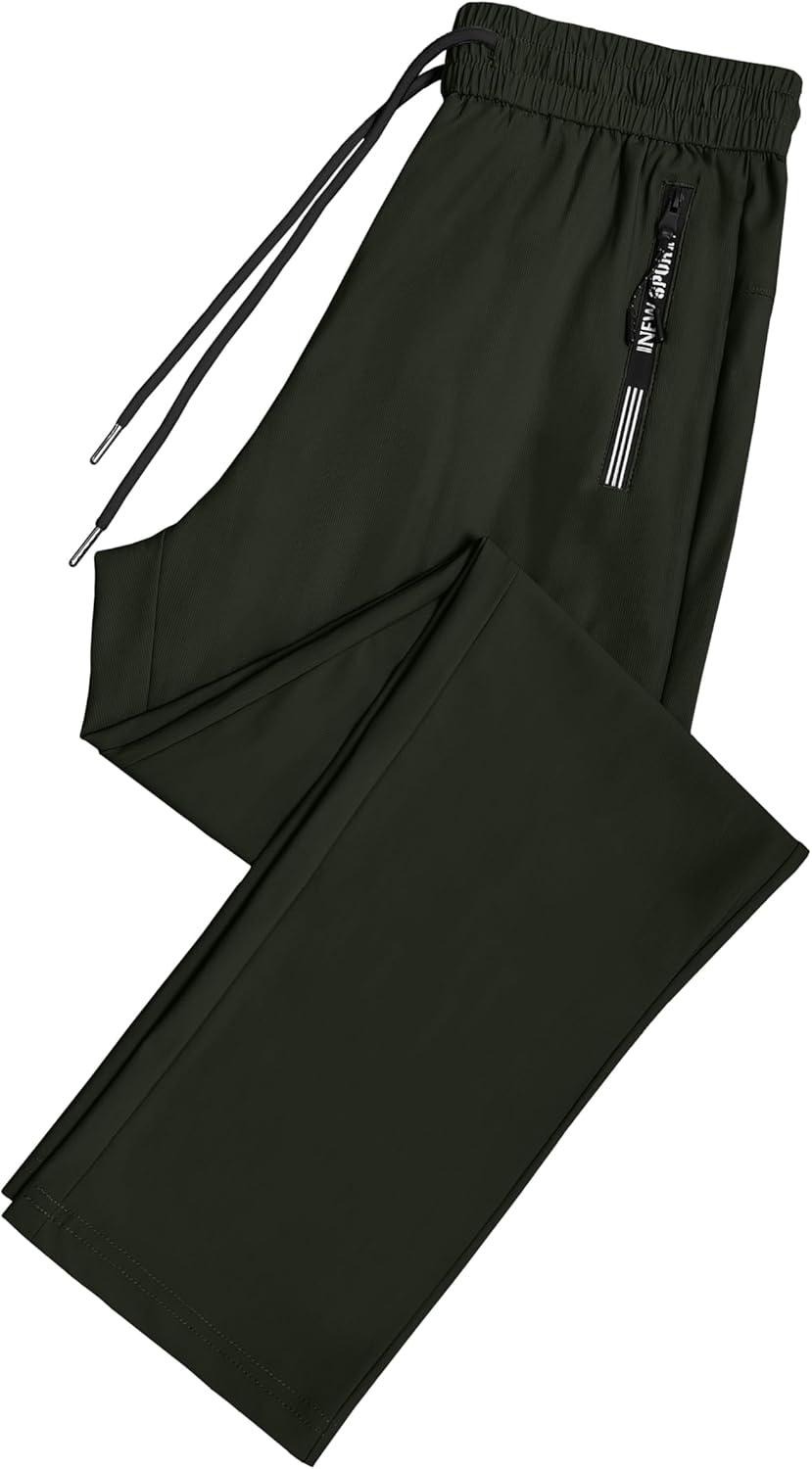imageIWOLLENCE Womens Active Stretch Pants Quick Dry Breathable Athletic Comfy Fit Hiking Pant with Zipper PocketsCarmy Green