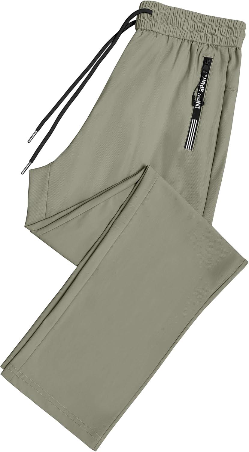imageIWOLLENCE Womens Active Stretch Pants Quick Dry Breathable Athletic Comfy Fit Hiking Pant with Zipper PocketsCkhaki