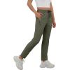imageIWOLLENCE Womens Active Stretch Pants Quick Dry Breathable Athletic Comfy Fit Hiking Pant with Zipper PocketsColive Green