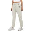 imageIWOLLENCE Womens Active Stretch Pants Quick Dry Breathable Athletic Comfy Fit Hiking Pant with Zipper PocketsLight Khakithick