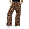 imageIWOLLENCE Womens Casual Loose Checkered Wide Leg Pants High Waist Straight Lounge Y2K Gingham Trousers SummerLdkhaki Brown Leopard