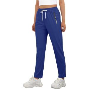 imageIWOLLENCE Womens Active Stretch Pants Quick Dry Breathable Athletic Comfy Fit Hiking Pant with Zipper PocketsCroyal Blue