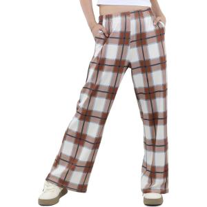imageIWOLLENCE Womens Casual Loose Checkered Wide Leg Pants High Waist Straight Lounge Y2K Gingham Trousers SummerPlbrown White Tartan