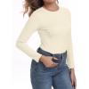 imageIWOLLENCE Womens Long Sleeve Thermal Shirts Crewneck Fleece Undershirt Plain Base Layer Tops Cold Weather UnderwearCbeige