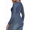 imageIWOLLENCE Womens Long Sleeve Thermal Shirts Crewneck Fleece Undershirt Plain Base Layer Tops Cold Weather UnderwearCblue