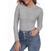 imageIWOLLENCE Womens Long Sleeve Thermal Shirts Crewneck Fleece Undershirt Plain Base Layer Tops Cold Weather UnderwearCgray
