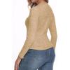imageIWOLLENCE Womens Long Sleeve Thermal Shirts Crewneck Fleece Undershirt Plain Base Layer Tops Cold Weather UnderwearCkhaki