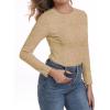 imageIWOLLENCE Womens Long Sleeve Thermal Shirts Crewneck Fleece Undershirt Plain Base Layer Tops Cold Weather UnderwearCkhaki