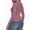 imageIWOLLENCE Womens Long Sleeve Thermal Shirts Crewneck Fleece Undershirt Plain Base Layer Tops Cold Weather UnderwearCrust Red