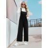 imageIWOLLENCE Jumpsuits For Women Boho Overalls Casual Long Bib Loose Womens Rompers with Pockets 20251 Black