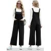 imageIWOLLENCE Jumpsuits For Women Boho Overalls Casual Long Bib Loose Womens Rompers with Pockets 20251 Black