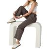 imageIWOLLENCE Womens Wide Leg Sweatpants Mid Rise Adjustable Drawstring Baggy Sweat Pants with PocketsBrown