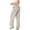 imageIWOLLENCE Womens Wide Leg Sweatpants Mid Rise Adjustable Drawstring Baggy Sweat Pants with PocketsKhaki