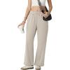 imageIWOLLENCE Womens Wide Leg Sweatpants Mid Rise Adjustable Drawstring Baggy Sweat Pants with PocketsKhaki
