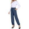 imageIWOLLENCE Womens Wide Leg Sweatpants Mid Rise Adjustable Drawstring Baggy Sweat Pants with PocketsNavy Blue