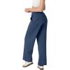 imageIWOLLENCE Womens Wide Leg Sweatpants Mid Rise Adjustable Drawstring Baggy Sweat Pants with PocketsNavy Blue