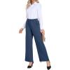 imageIWOLLENCE Womens Wide Leg Sweatpants Mid Rise Adjustable Drawstring Baggy Sweat Pants with PocketsNavy Blue