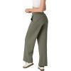 imageIWOLLENCE Womens Wide Leg Sweatpants Mid Rise Adjustable Drawstring Baggy Sweat Pants with PocketsOlive Green