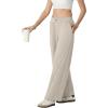 imageIWOLLENCE Womens Wide Leg Sweatpants Mid Rise Adjustable Drawstring Baggy Sweat Pants with PocketsKhaki