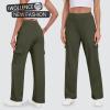 imageIWOLLENCE Womens Cargo Sweatpants Baggy Wide Straight Leg Sweats Pants with PocketsE02 Army Green