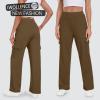imageIWOLLENCE Womens Cargo Sweatpants Baggy Wide Straight Leg Sweats Pants with PocketsE02 Brown