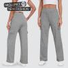 imageIWOLLENCE Womens Cargo Sweatpants Baggy Wide Straight Leg Sweats Pants with PocketsE02 Dark Gray