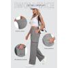 imageIWOLLENCE Womens Cargo Sweatpants Baggy Wide Straight Leg Sweats Pants with PocketsE02 Dark Gray